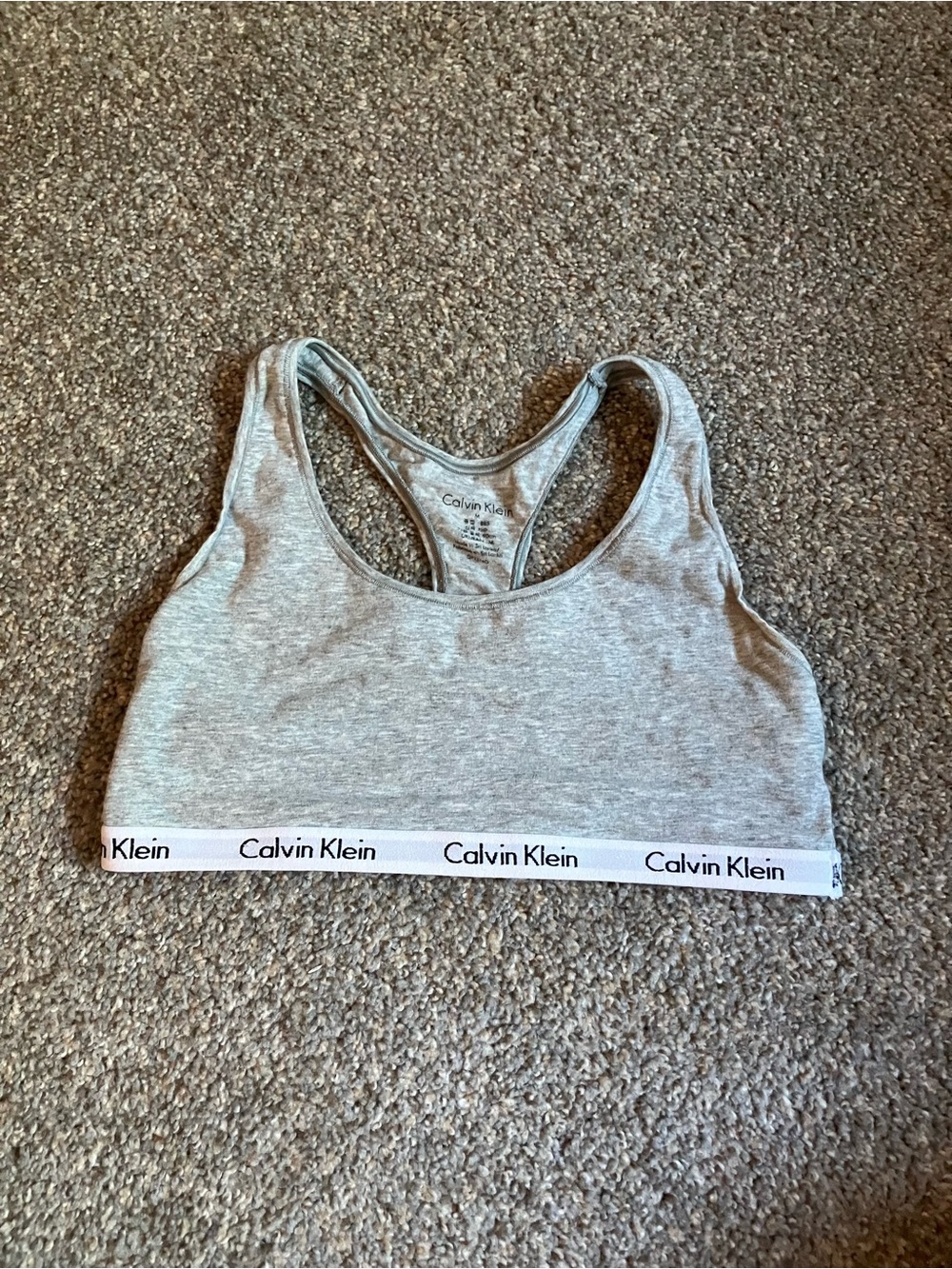 Calvin Klein Grey Sports Lounge Bra Medium